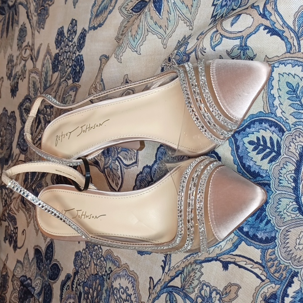 Blue by Betsey Johnson Dora Satin Rhinestone Slingback Dress Pumps SZ 11 New - Picture 9 of 15